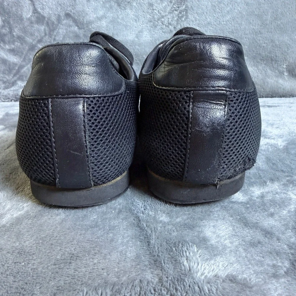 Gucci Mens Black Leather Mesh Web Stripe Sneakers 295197 Size 8 G